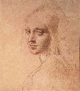 LEONARDO da Vinci, Portrat of a Madchens